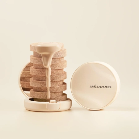 Jungsaemmool Skin Nuder Cover Layer Cushion #21 N Light Тональный кушон с покрытием средней–высокой плотности. #21 Enlight: Светло-бежевый оттенок с нейтральным подтоном.