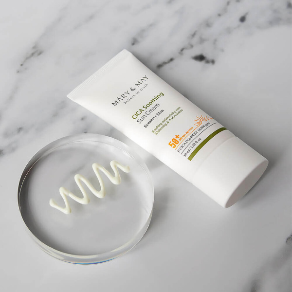 Mary&May CICA Soothing Sun Cream SPF50+ PA Солнцезащитный крем         